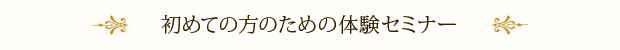 初めての方のための体験セミナー